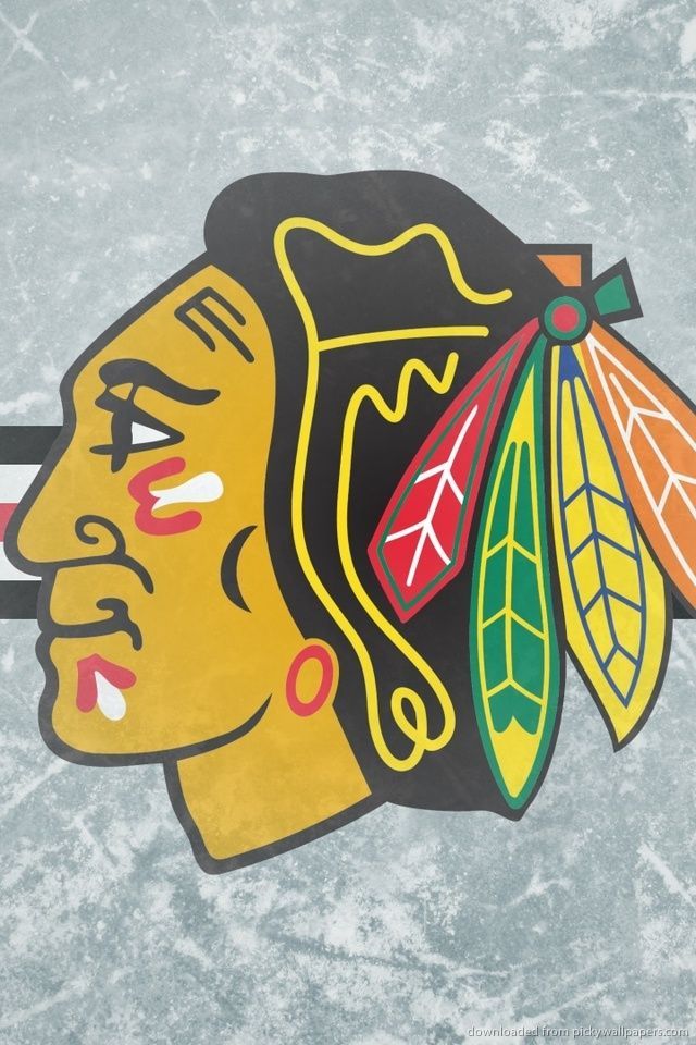 Download Chicago Black Hawks Logo Wallpaper For iPhone 4