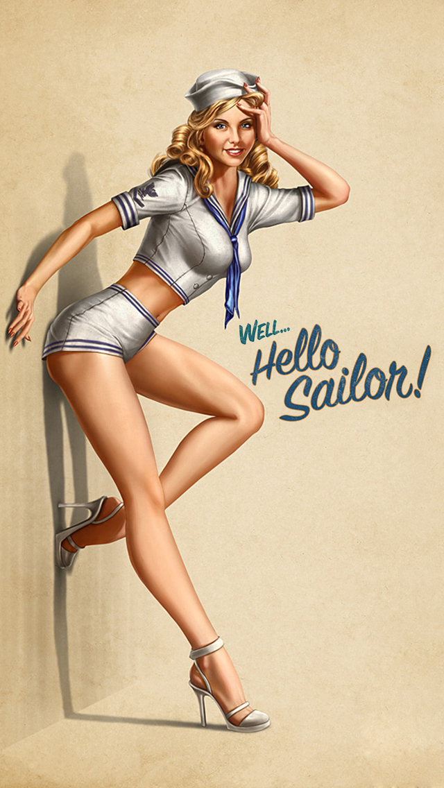 Sailor Pin Up iPhone 5 Wallpaper (640x1136)