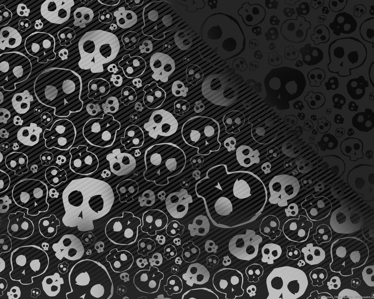 Black and White Skulls Wallpaper - Black Wallpaper (28520501) - Fanpop