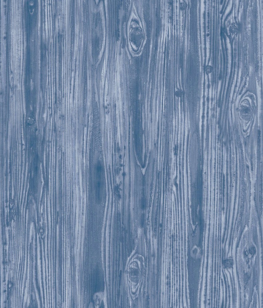 Tempaper Woodgrain Textured Temporary Wallpaper - Indigo