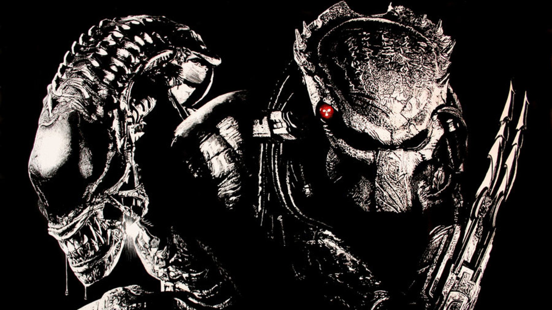 Alien vs Predator, art, lockscreen, HD phone wallpaper