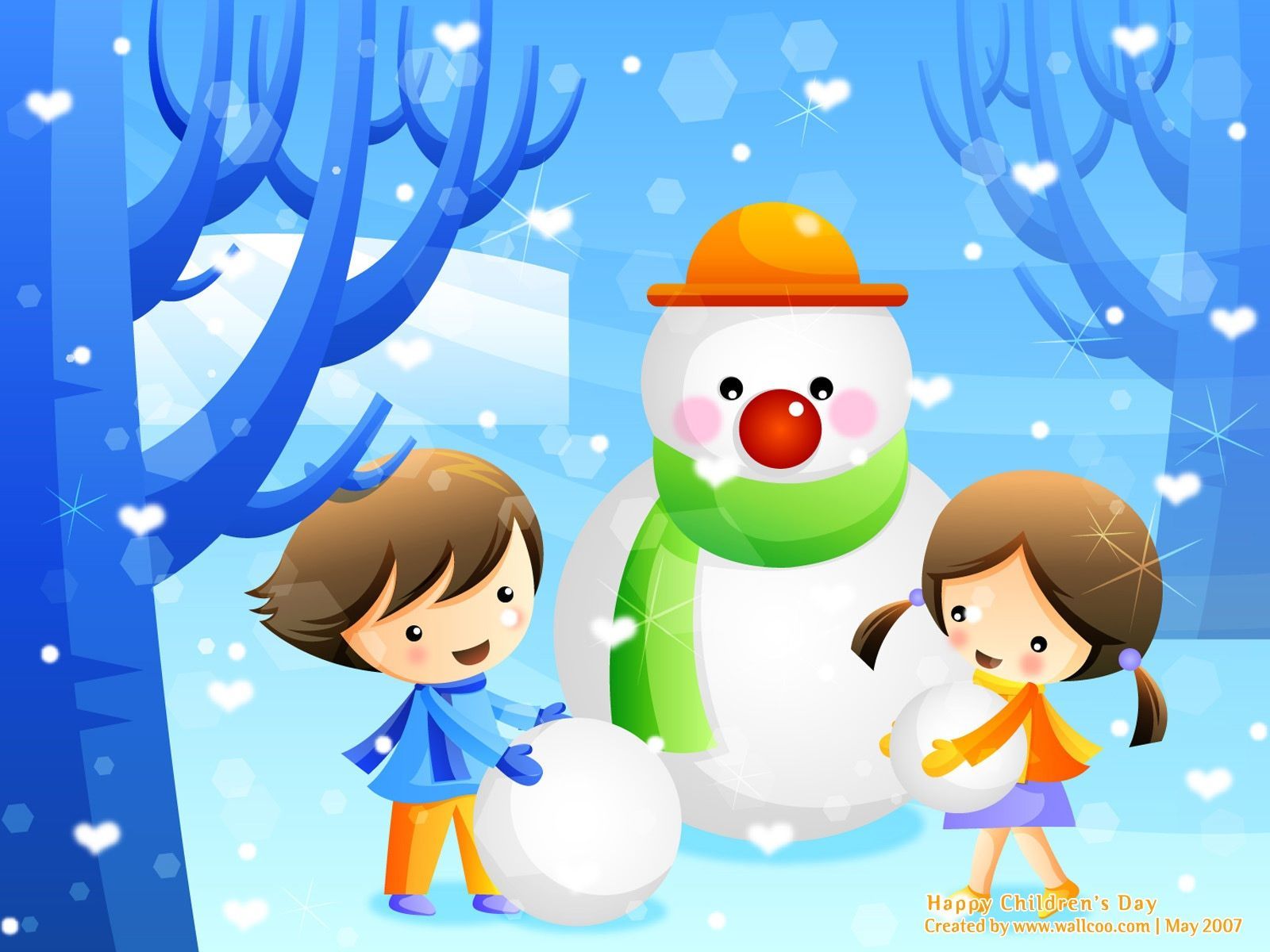 Desktop Wallpapers - Snowman, Happy New Year - Children | Free ...