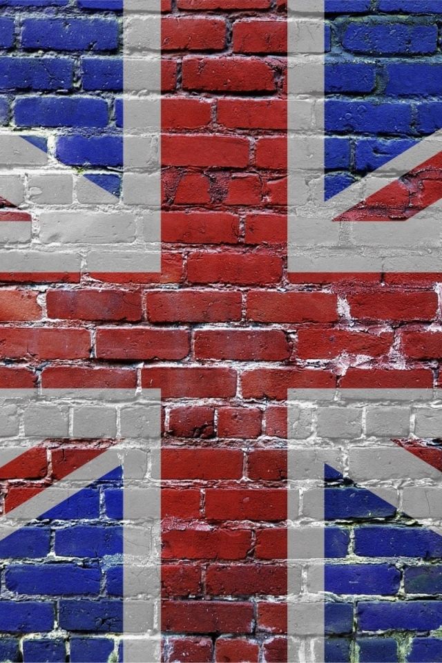 Download Wallpaper 640x960 United kingdom, Uk, Bricks, Flag iPhone