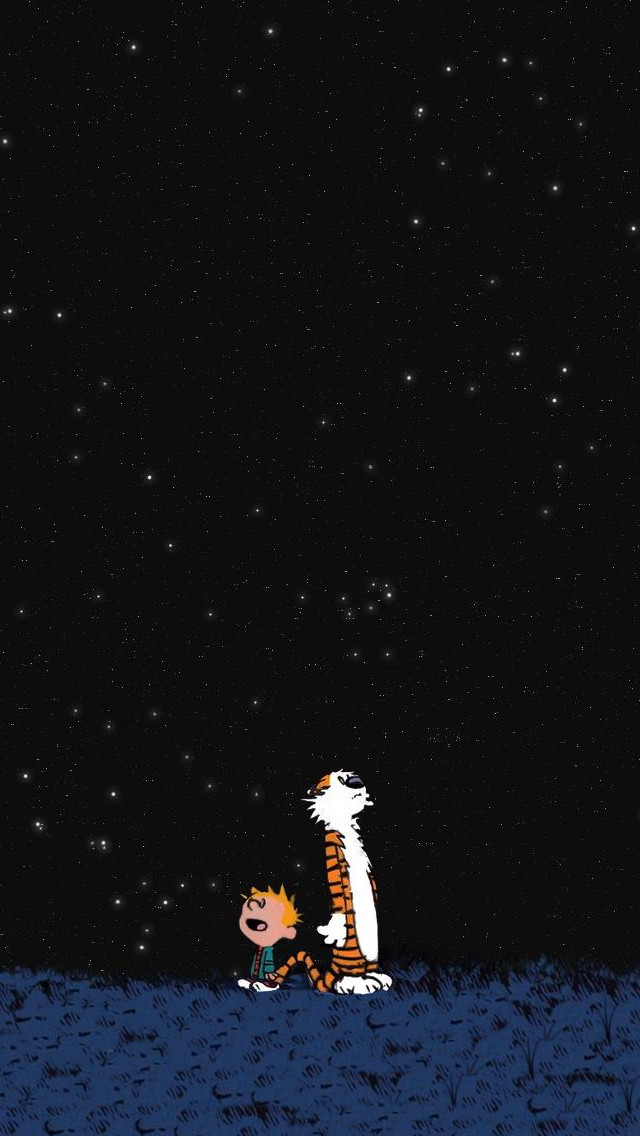 Calvin Hobbes Space iPhone 5 Wallpaper (640x1136)