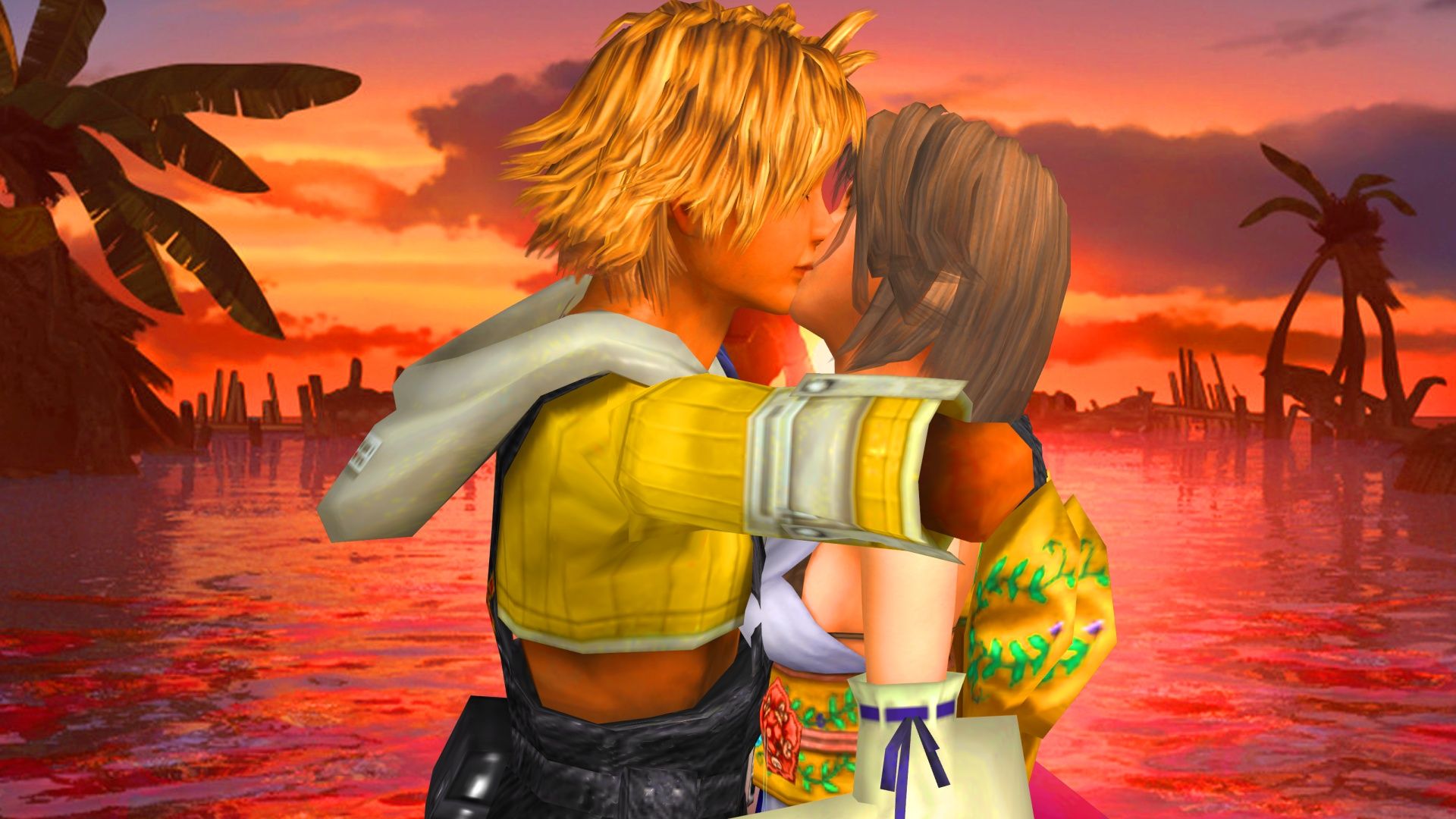 Yuna and Tidus Wallpaper by LadyLionhart on DeviantArt