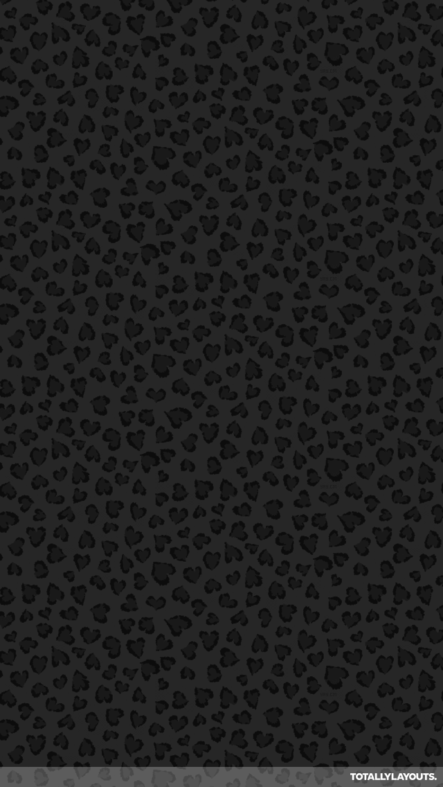 Black Heart Leopard Print iPhone Wallpaper - Animal Print Backgrounds