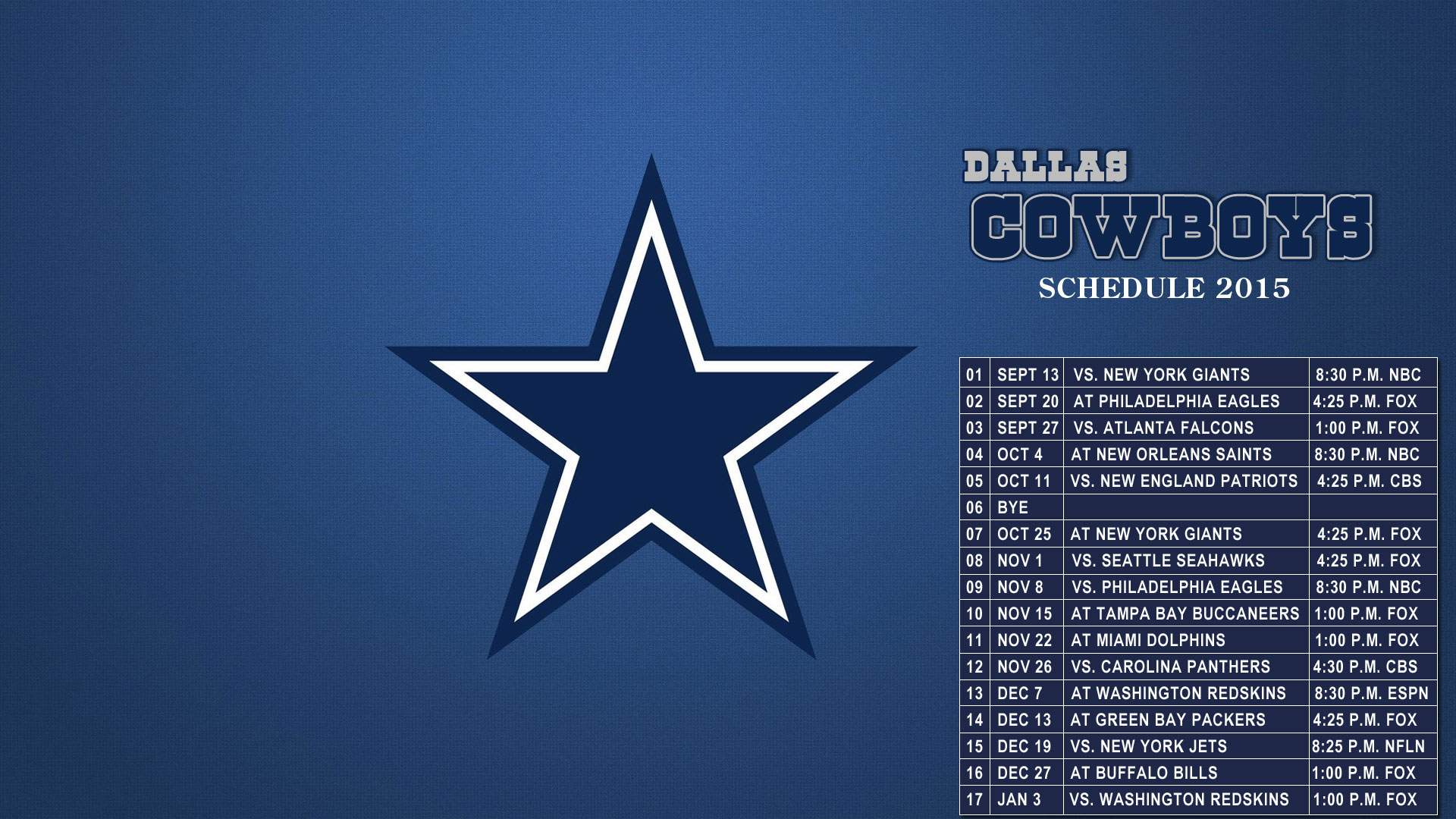 Dallas Cowboys Schedule Wallpapers Group 65