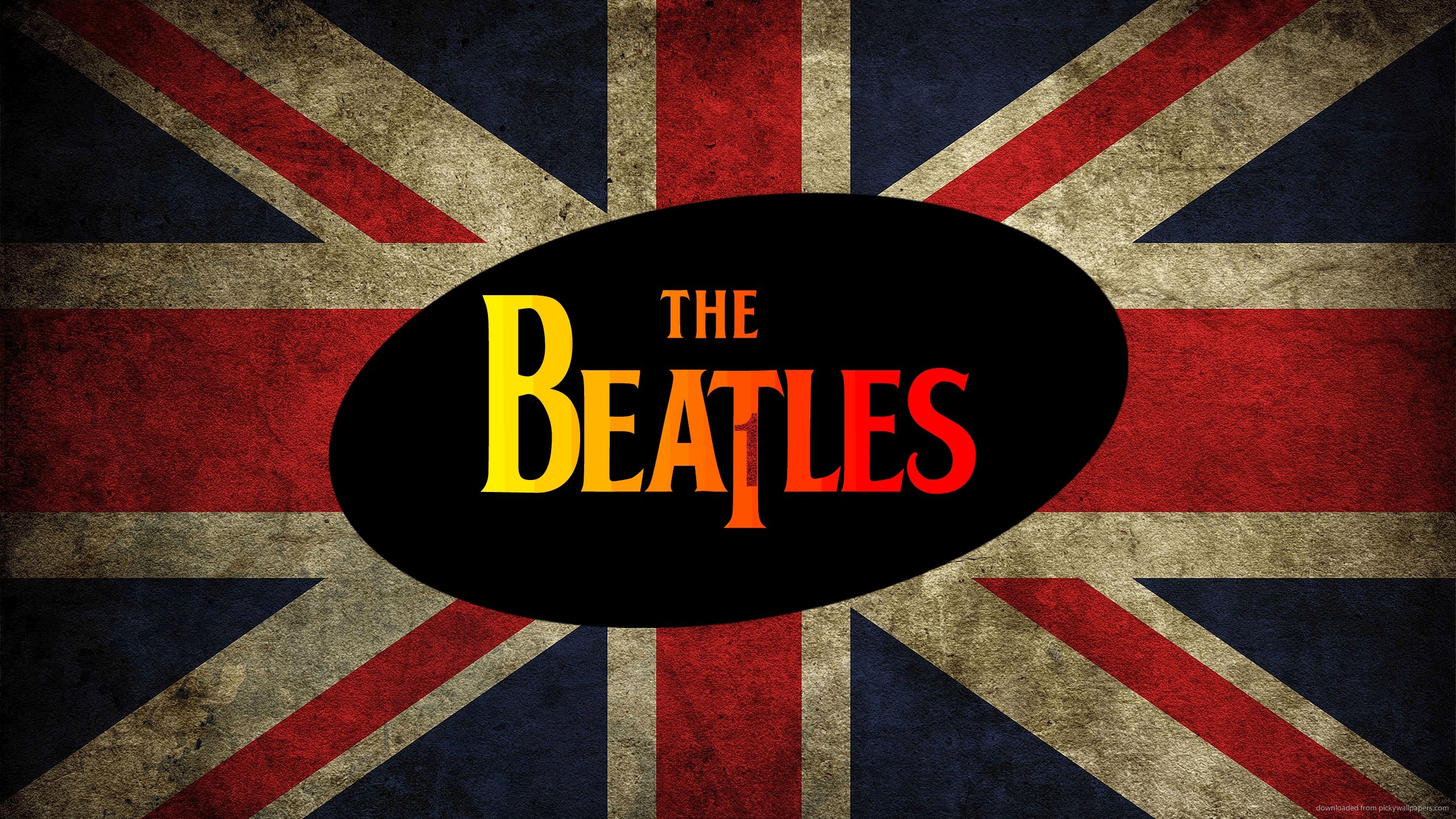Download 2560x1440 The Beatles Union Jack Wallpaper