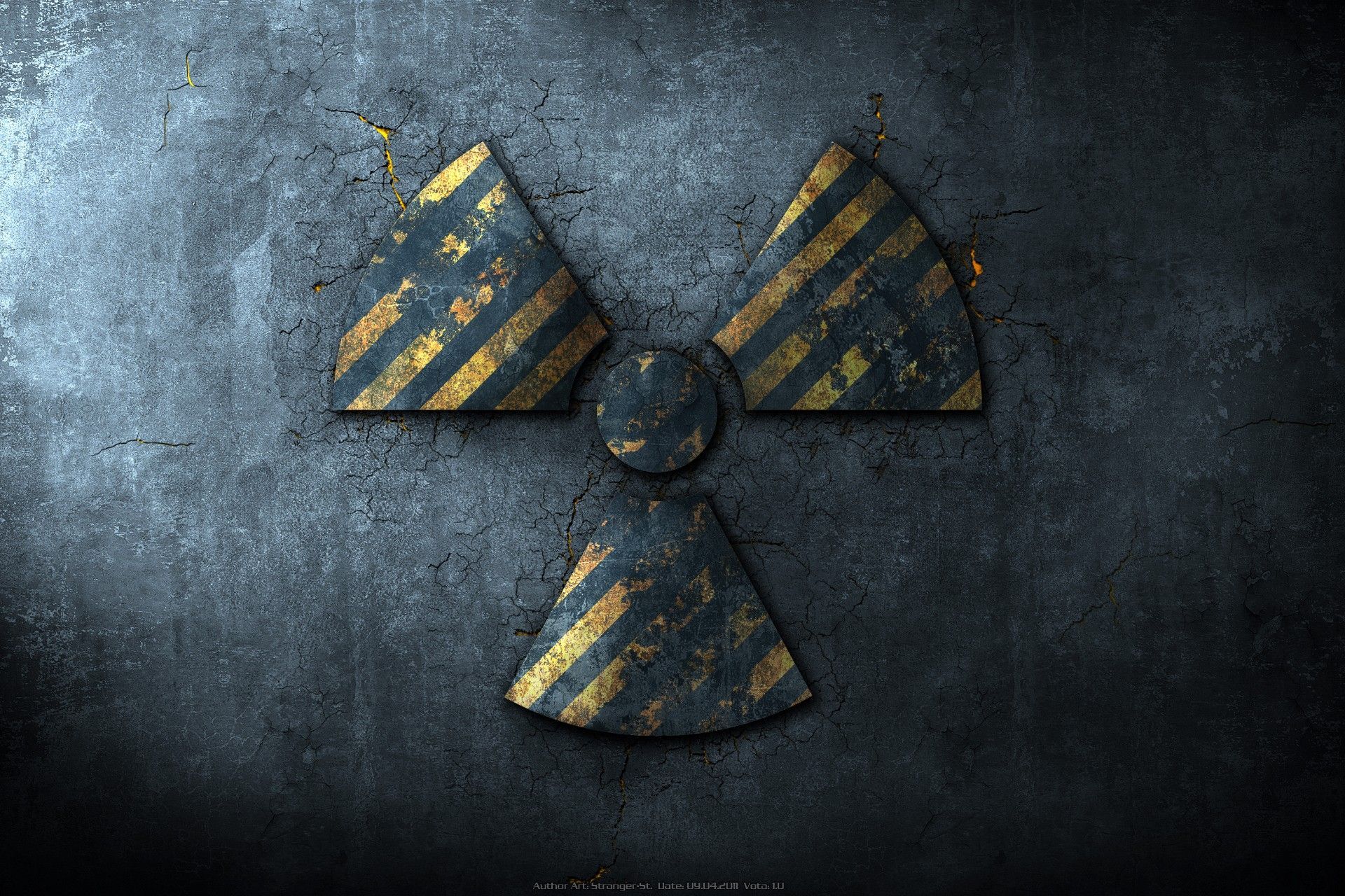 abstract, dark, wall, nuclear, signs, radiation, radiation symbol ...