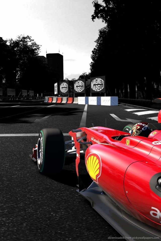 Download Ferrari Formula 1 Car On The Track Wallpaper For iPhone 4