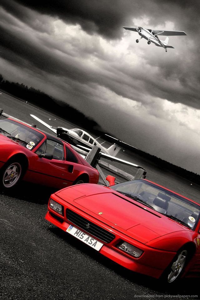 Download Red Ferrari Cars Wallpaper For iPhone 4