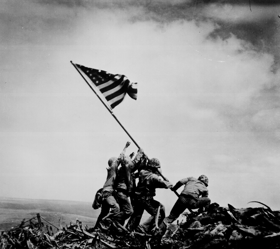 Raising the Flag on Iwo Jima - Flikie Backgrounds