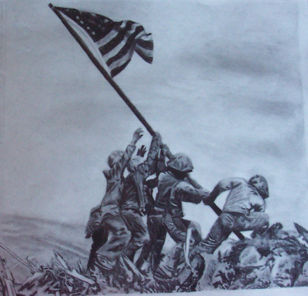 Iwo Jima flag raising by Seargeant4 on DeviantArt