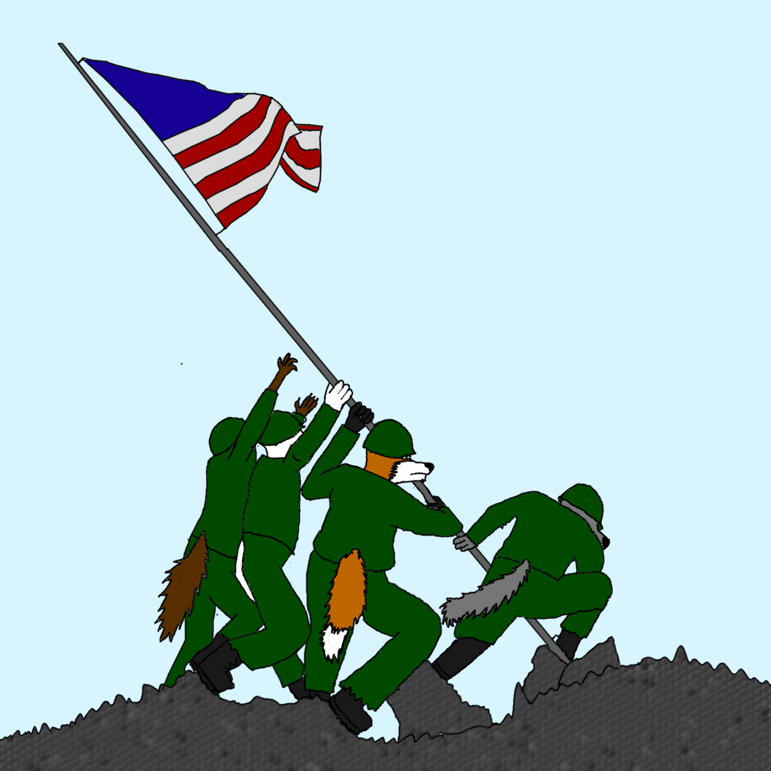 Raising The Flag Over Iwo Jima by trainguy101 on DeviantArt