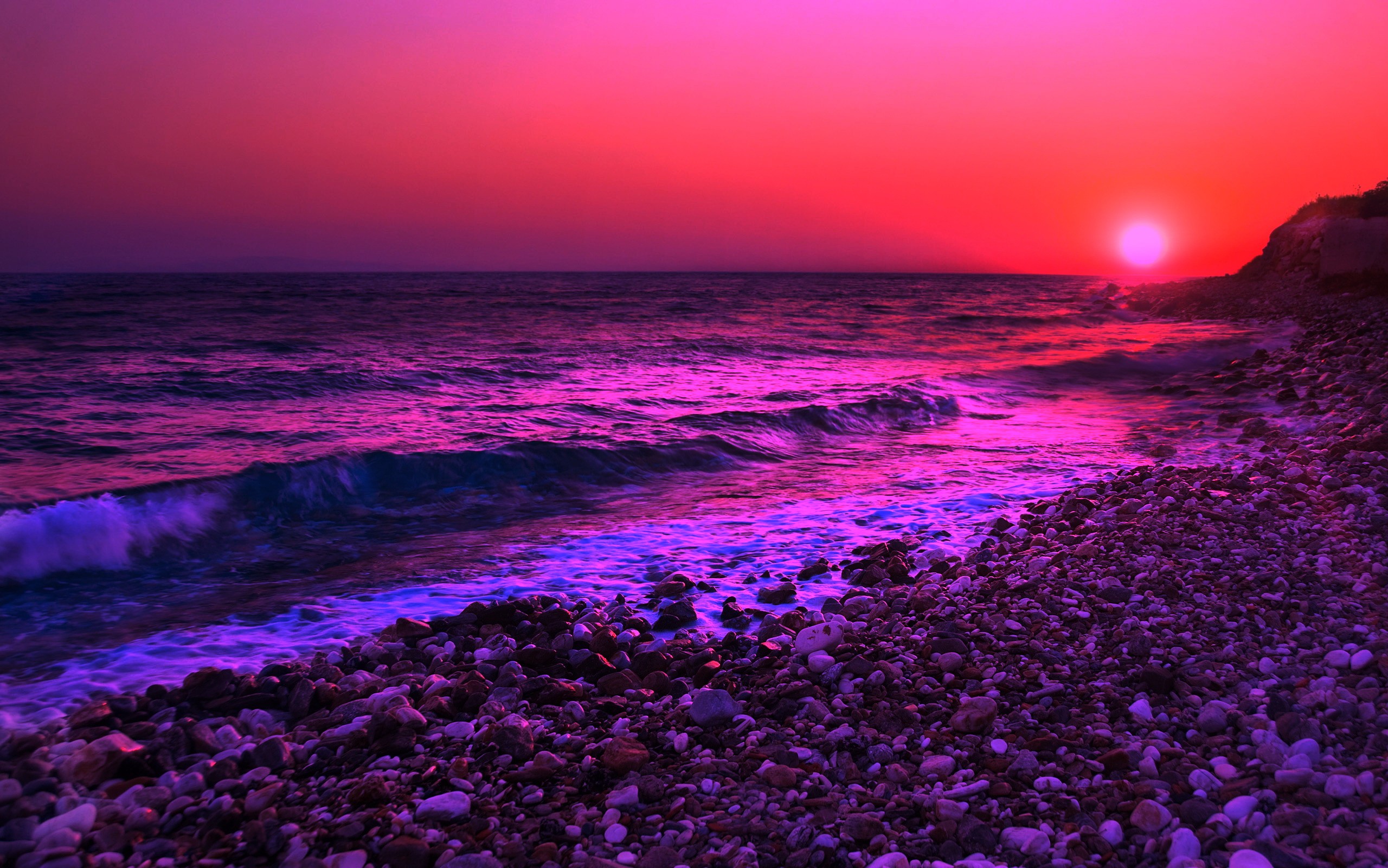 Purple sunset over the sea wallpaper | AllWallpaper.in #8176 | PC | en