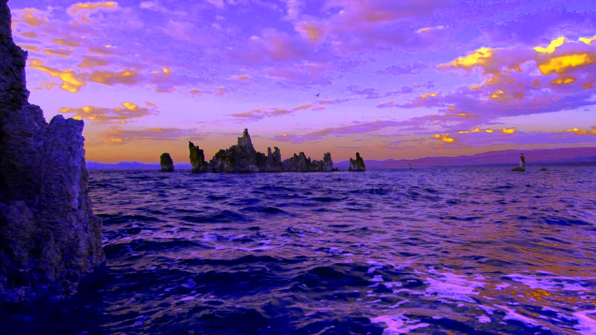 Purple Sunset in Ocean Wallpaper | HD Wallpapers Download