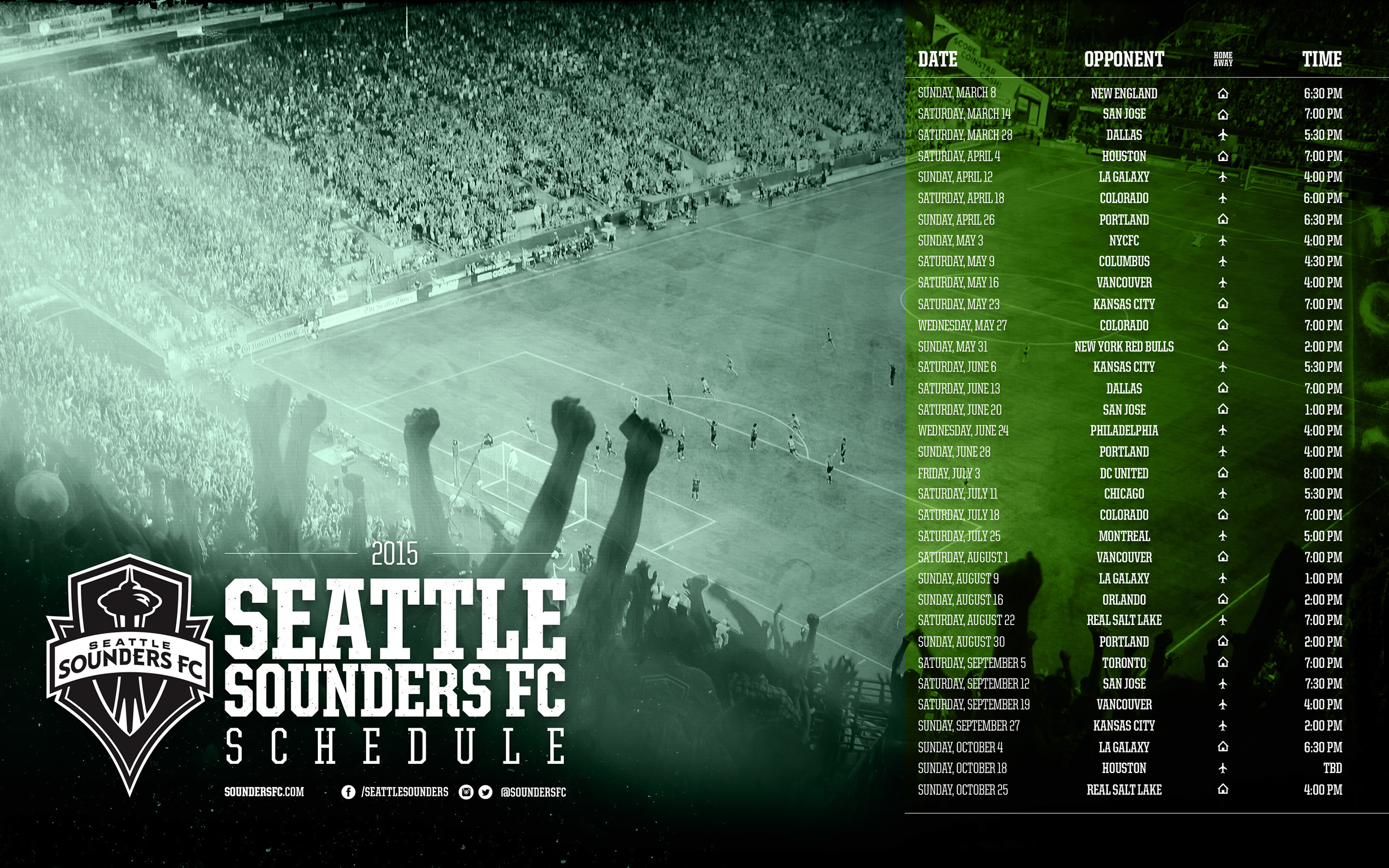 Sounders FC 2015 Schedule Seattle Sounders FC