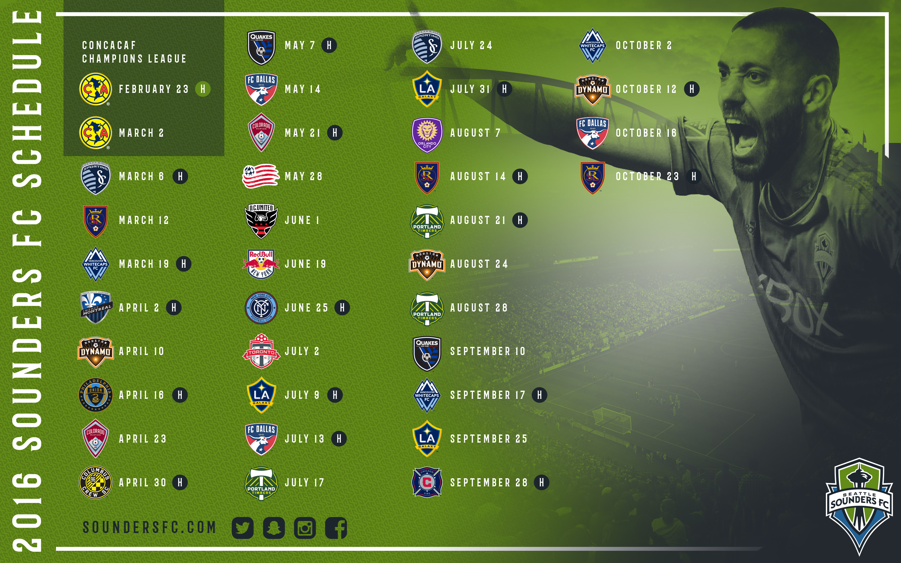 Sounders FC 2016 Schedule Wallpaper Seattle Sounders FC