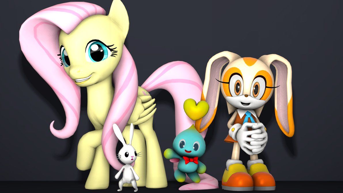 Fluttershy and Cream the Rabbit by Longsword97 on DeviantArt