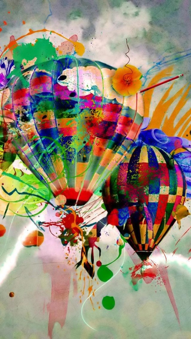 Hot air balloon graffiti design S4 Wallpaper, Samsung Galaxy S4 ...