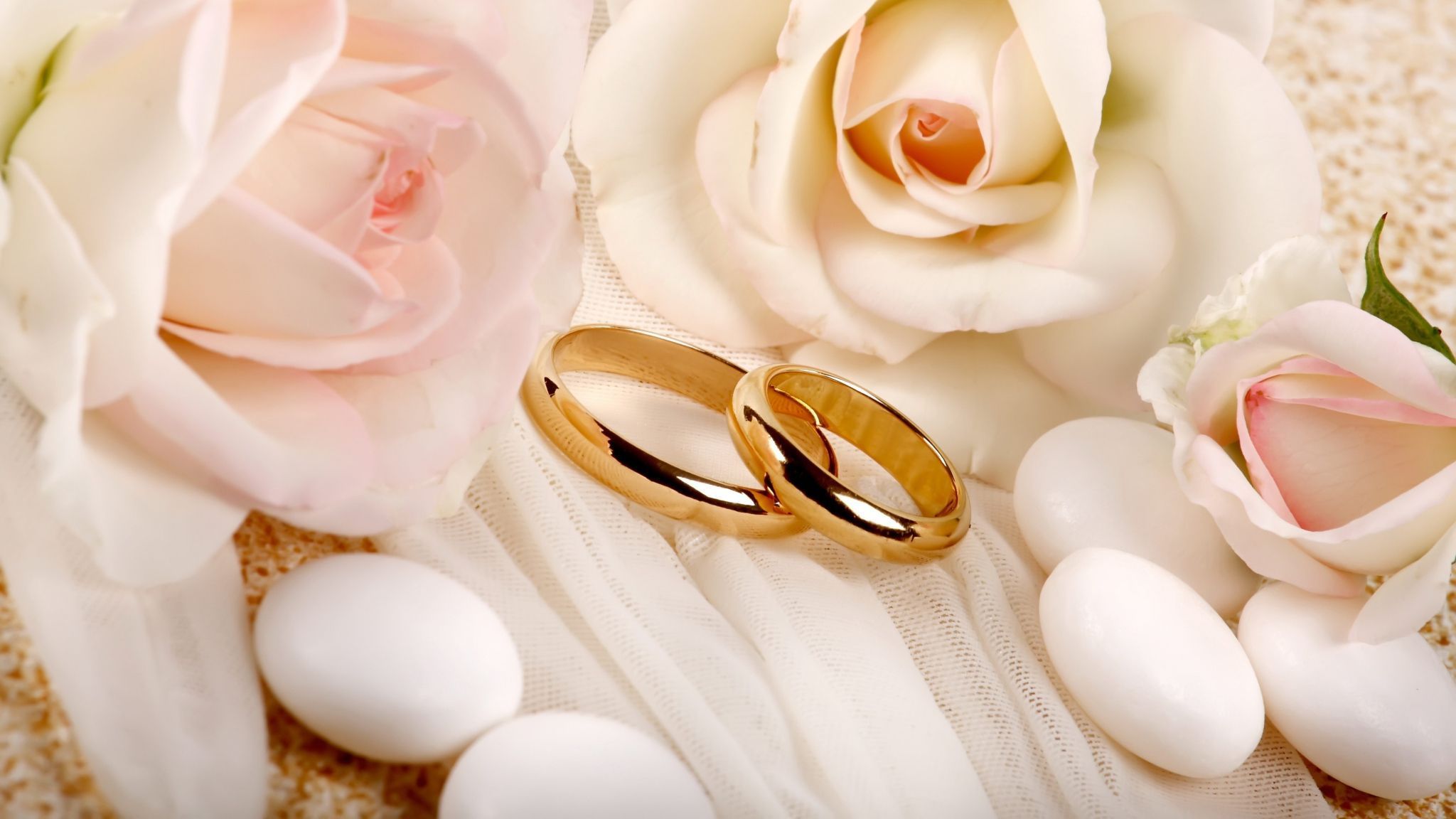 Download Wallpaper 2048x1152 Rings, Wedding, Roses, Composition HD ...