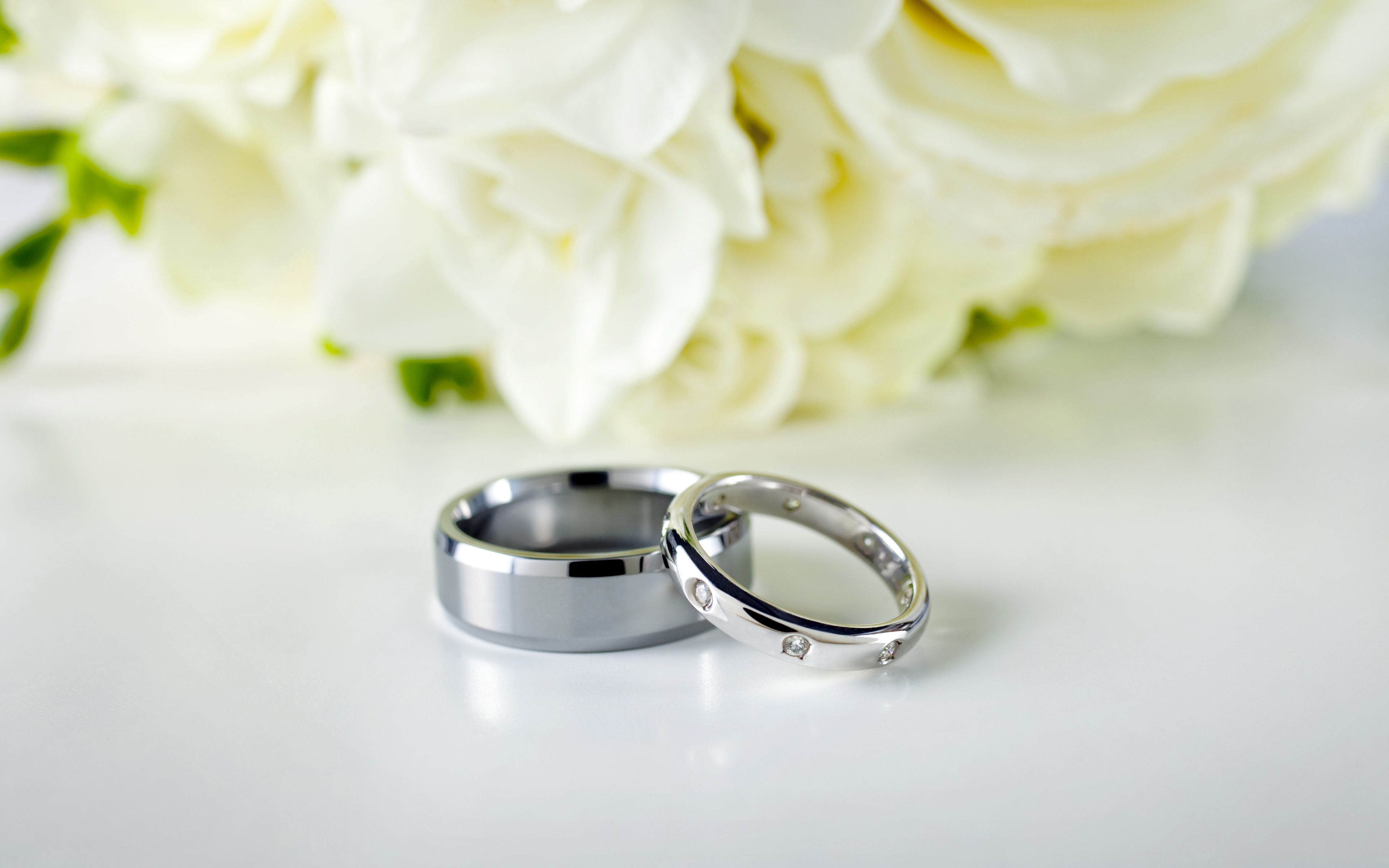 Download Wallpaper 3840x2400 Rings, Couple, Wedding, Silver ...