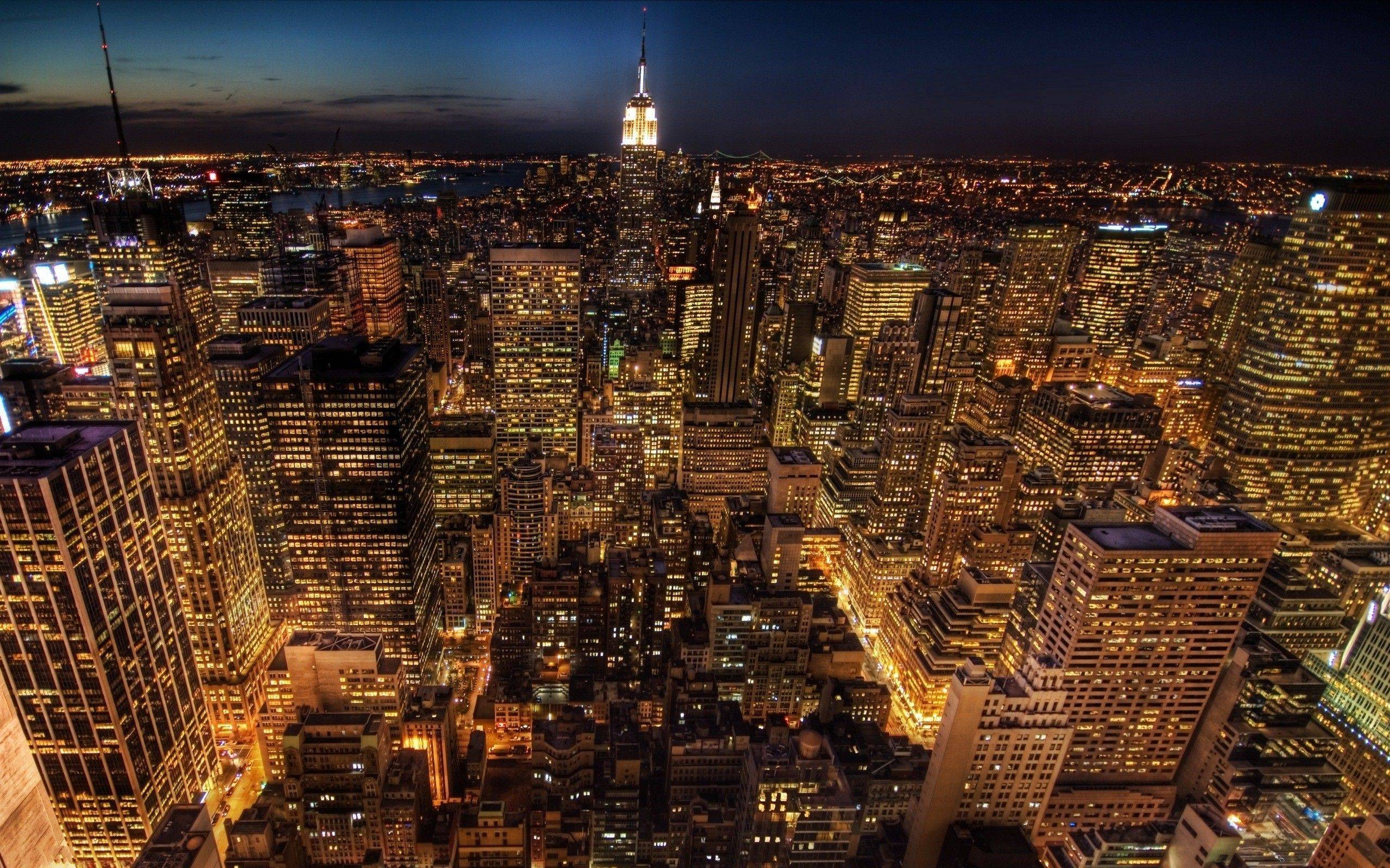 New New York City At Night Wallpaper Widescreen #BEST-259 • Awall