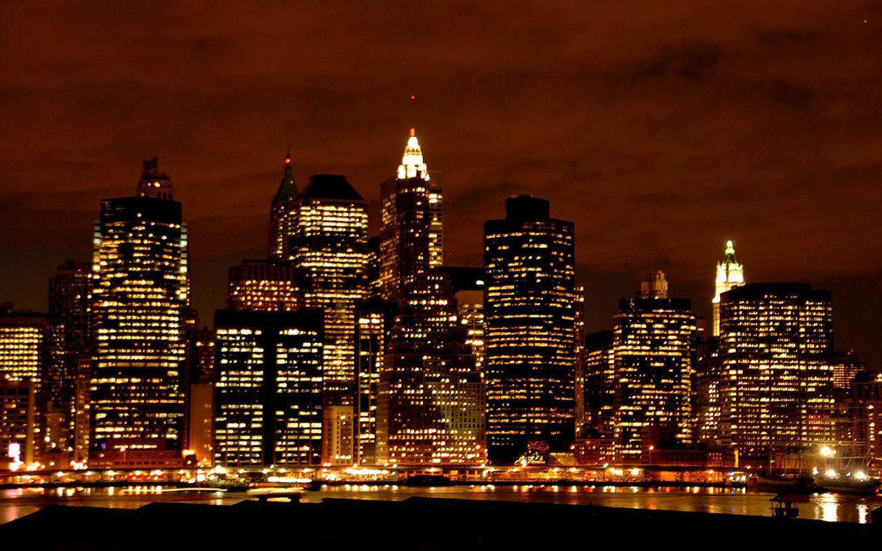 New York At Night Skyline wallpaper