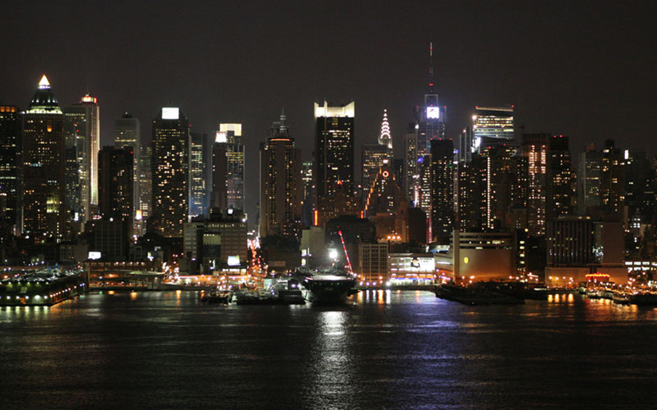 New York At Night Skyline 1280x800 wallpaper