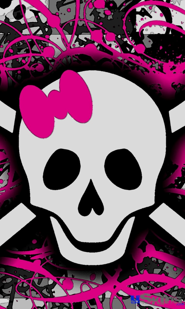 Blackberry Z10 wallpapers Pink Splatter Skull