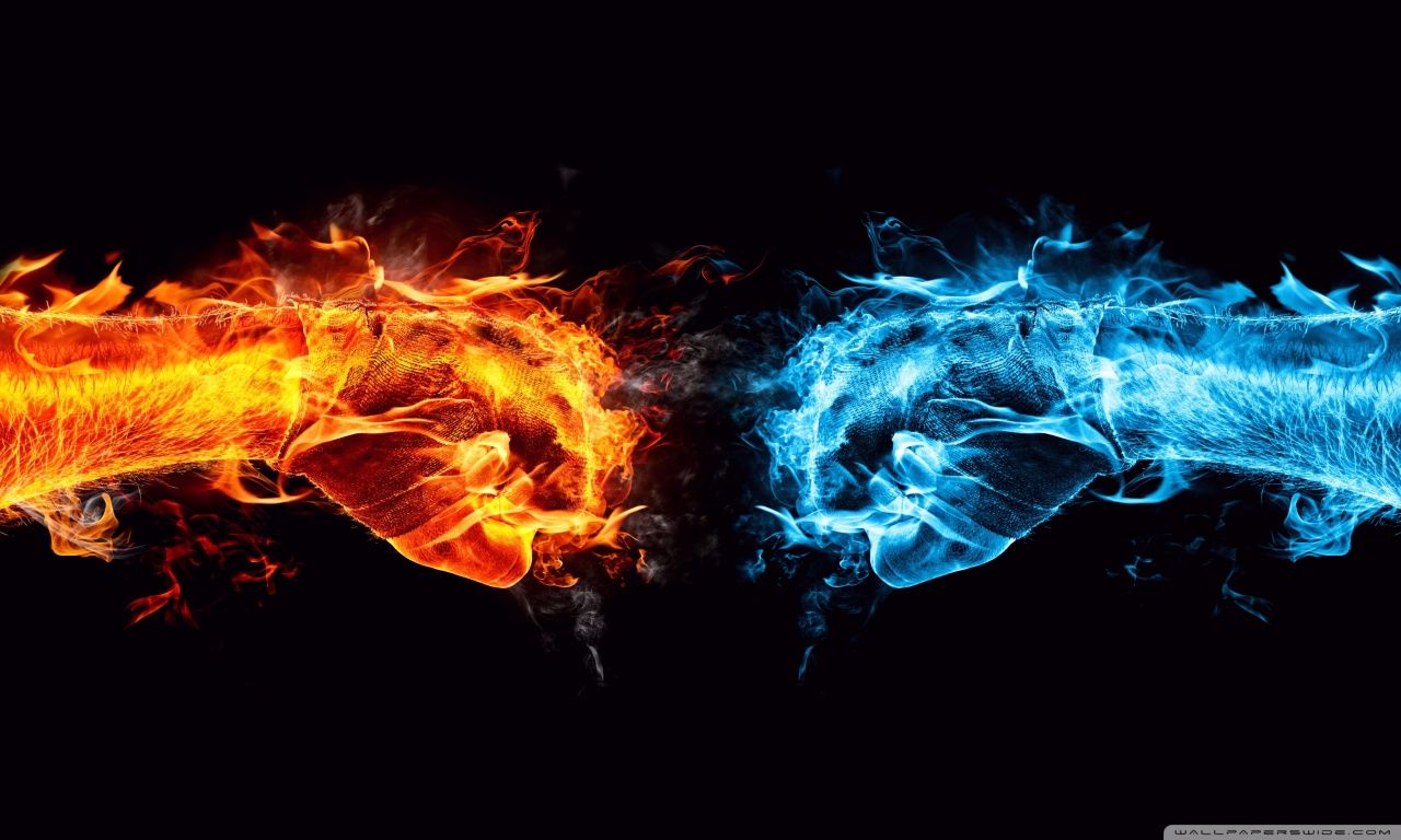 Fire Fist vs Water Fist HD desktop wallpaper : High Definition ...