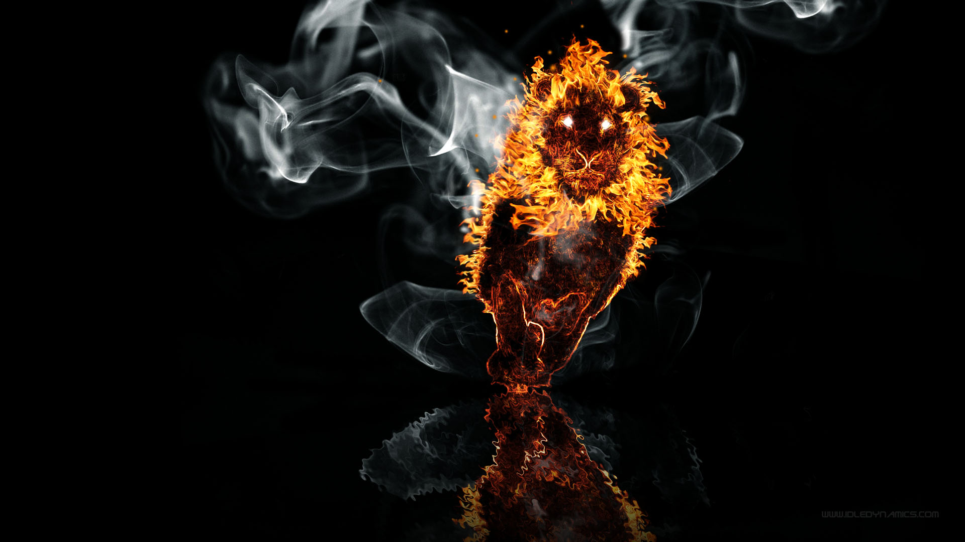 1 Lion Fire On The Water HD Wallpapers | Backgrounds - Wallpaper Abyss