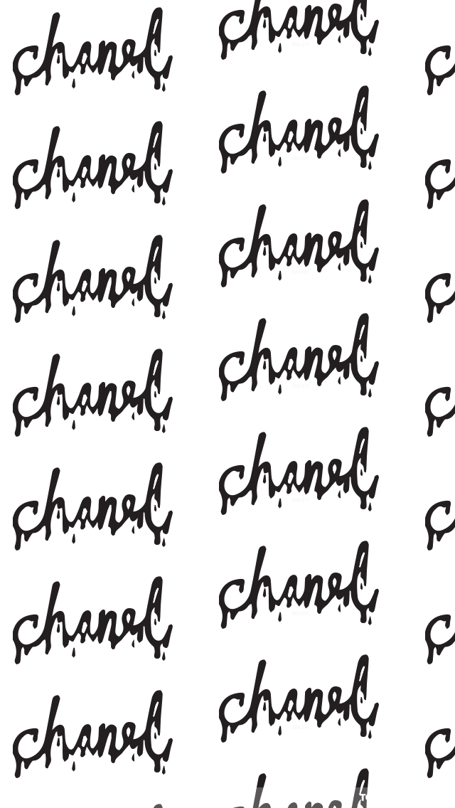 Dripping Chanel Text iPhone Wallpaper - Black & White Backgrounds