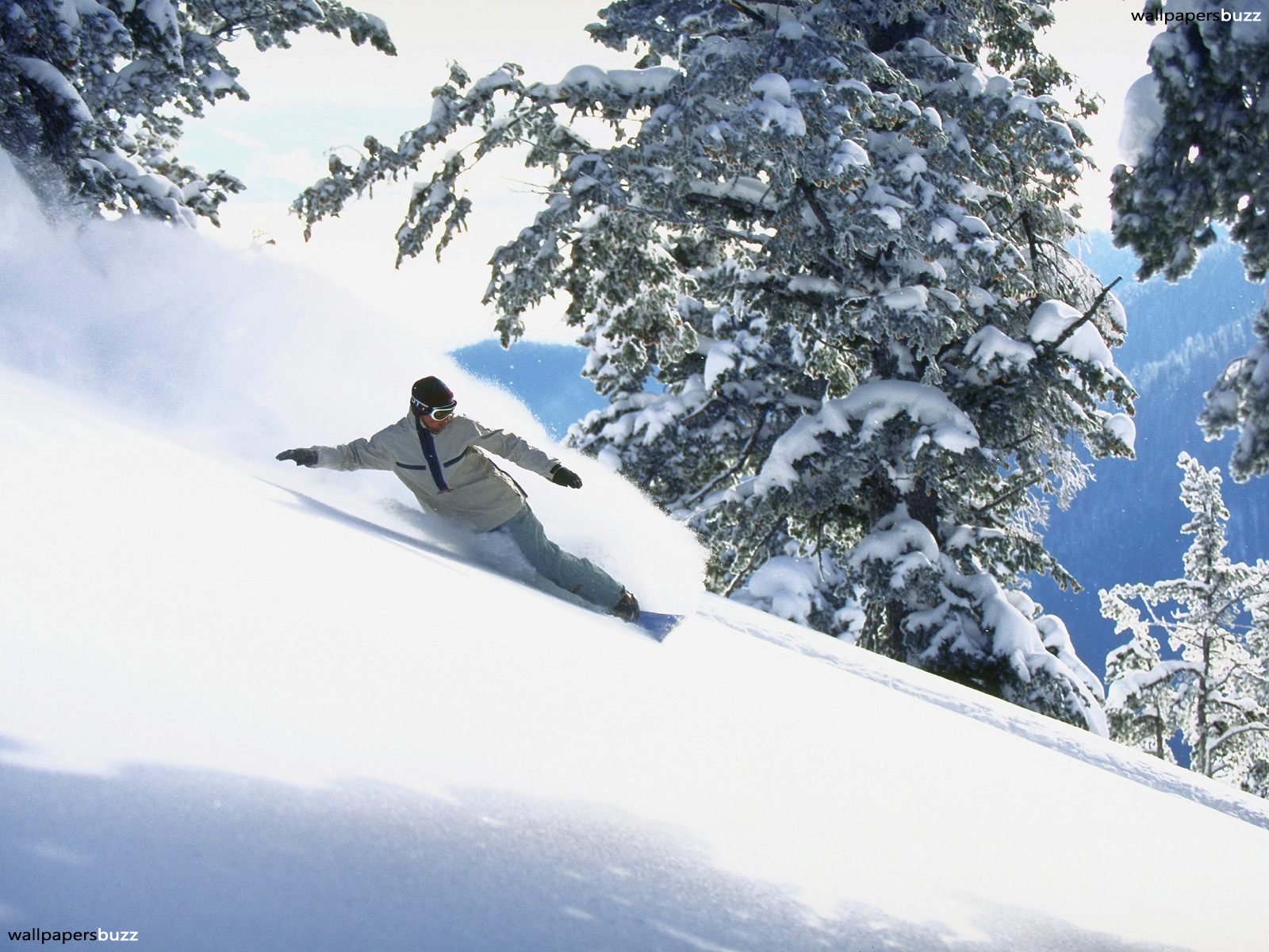 Snowboarding at an angle HD Wallpaper
