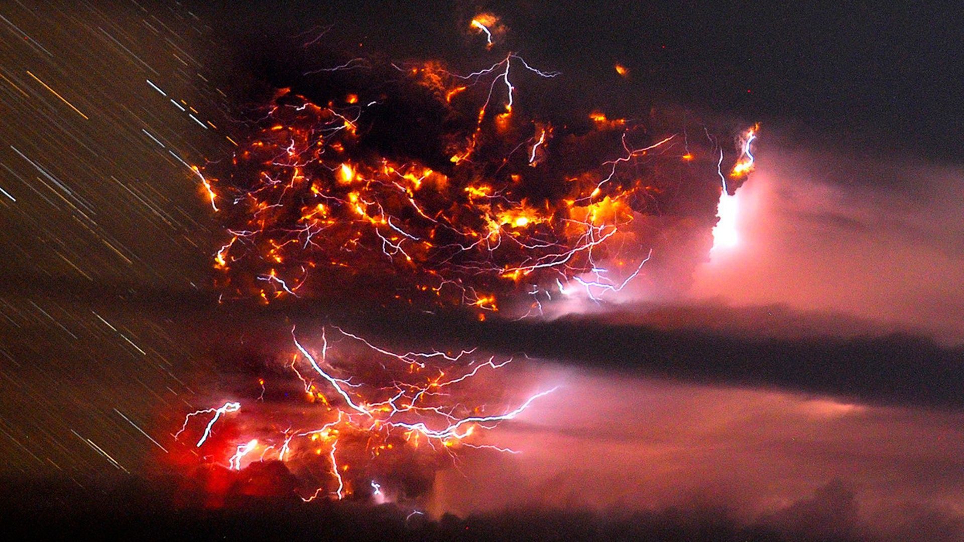 Volcano Eruption Lightning - wallpaper.