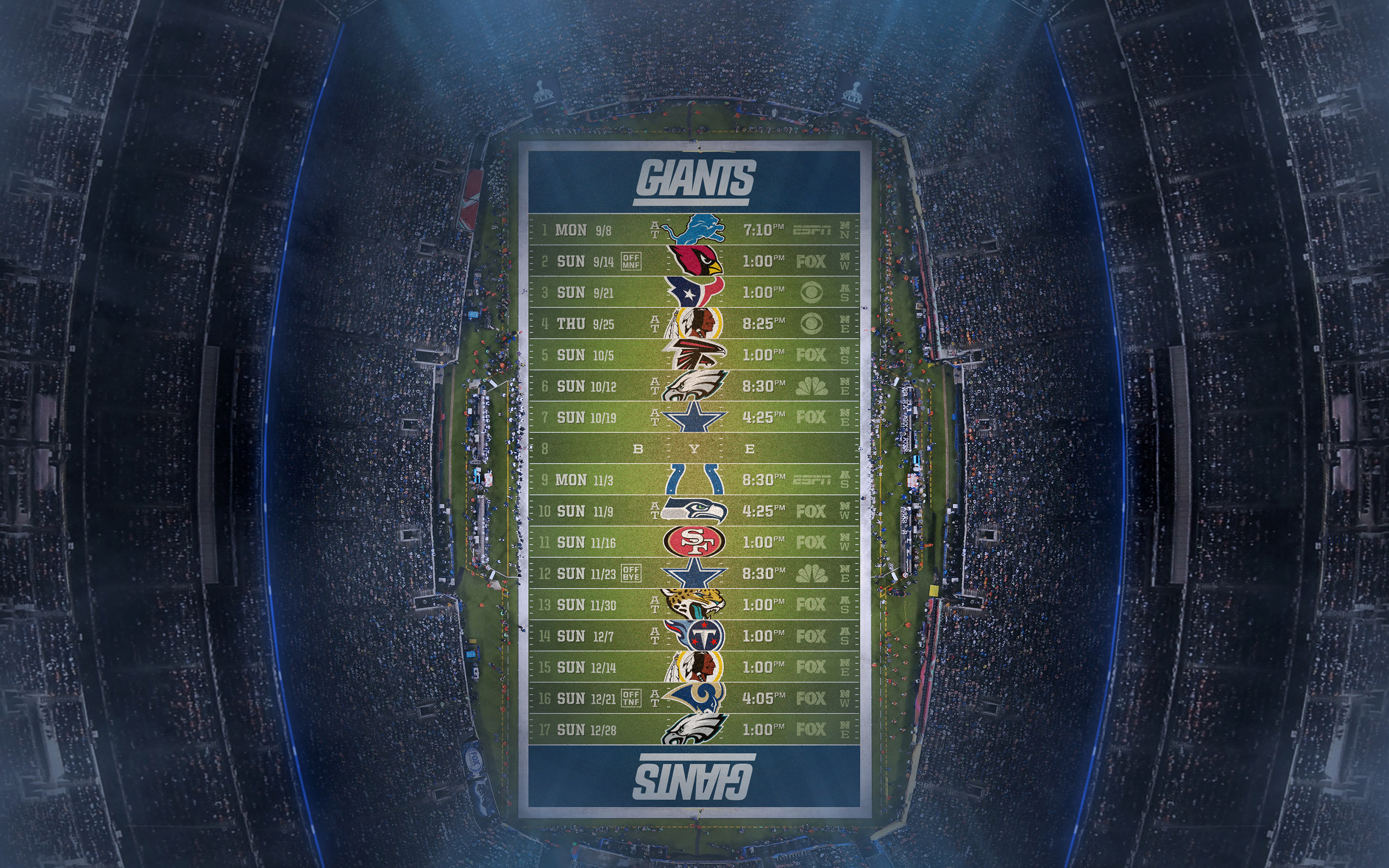 New York Giants 2014 NFL Schedule Wallpaper