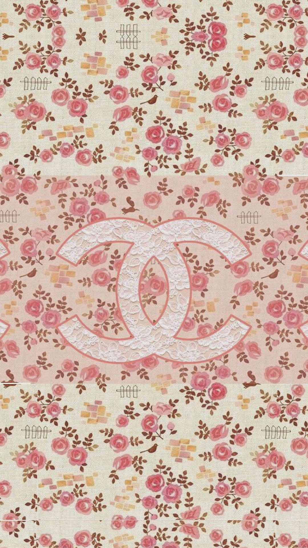 Coco Chanel Flowers Pattern Logo iPhone 6 Wallpaper Download ...