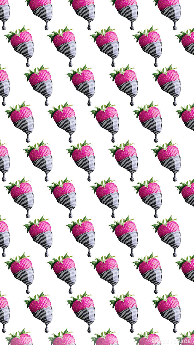 Zebra Strawberries iPhone Wallpaper