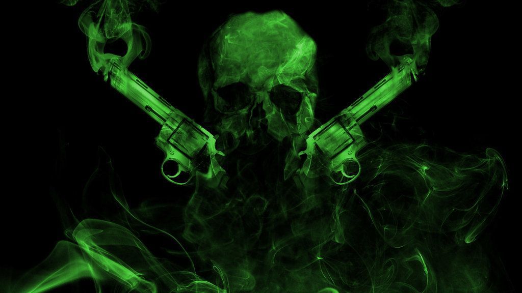 Smoking Skull (Green version) by ColdDamage on DeviantArt