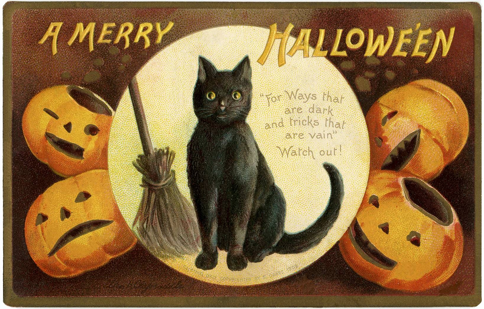 vintage halloween cat printable – Urab Kangkung