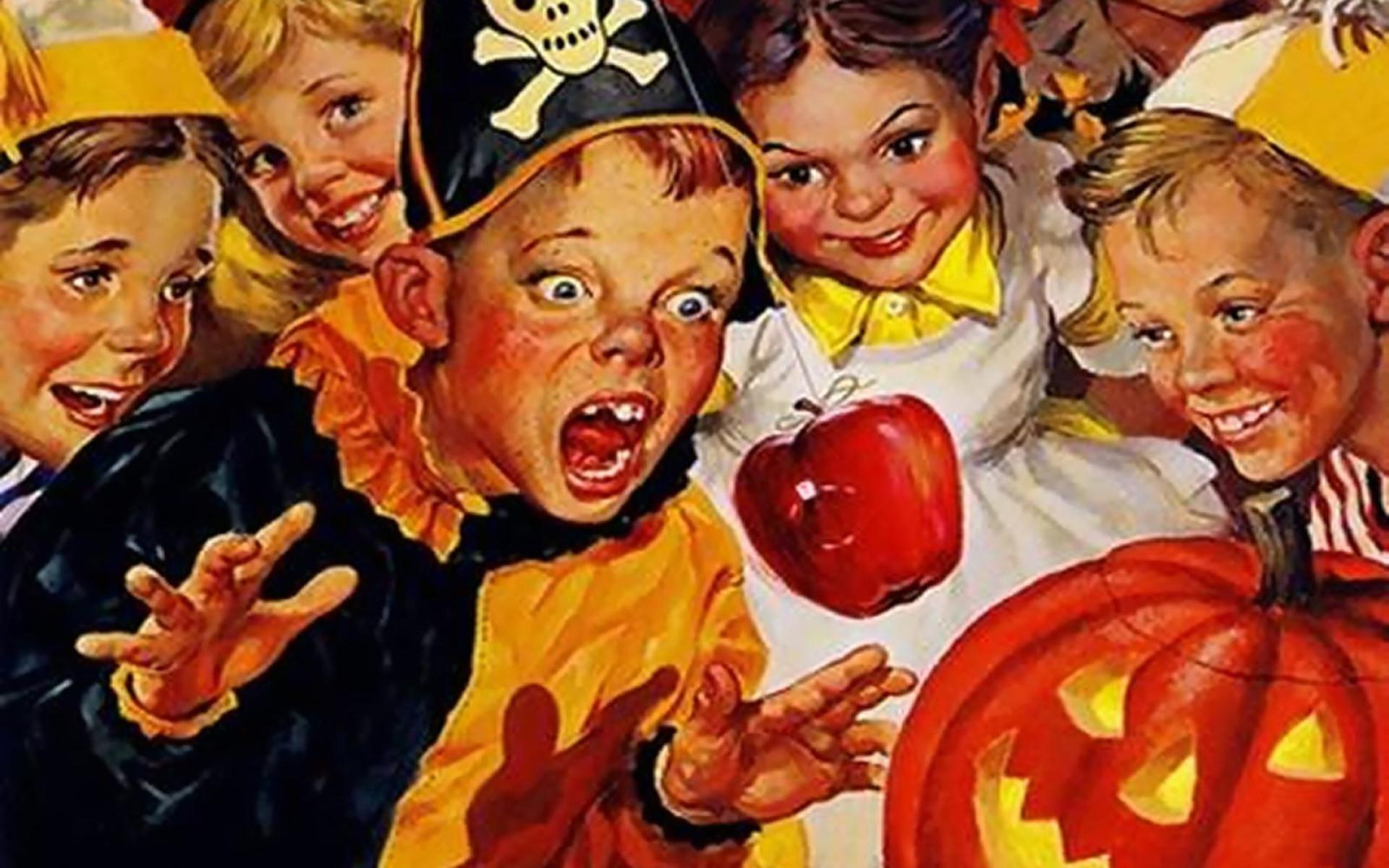 Vintage halloween,posters,norman rockwell,cards,halloween