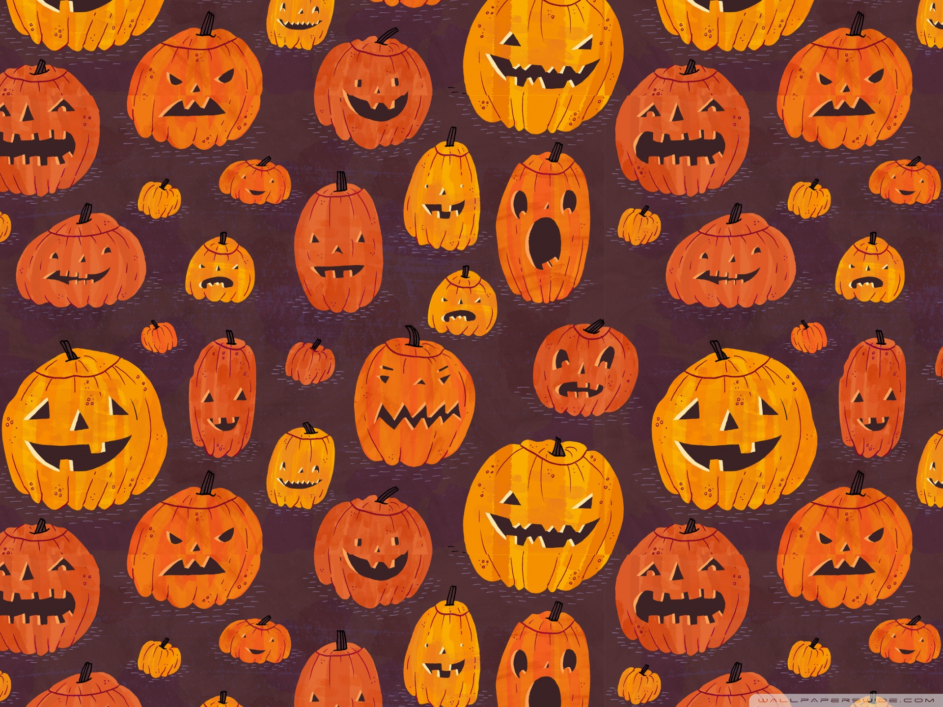 Halloween Pumpkins Pattern HD desktop wallpaper High Definition