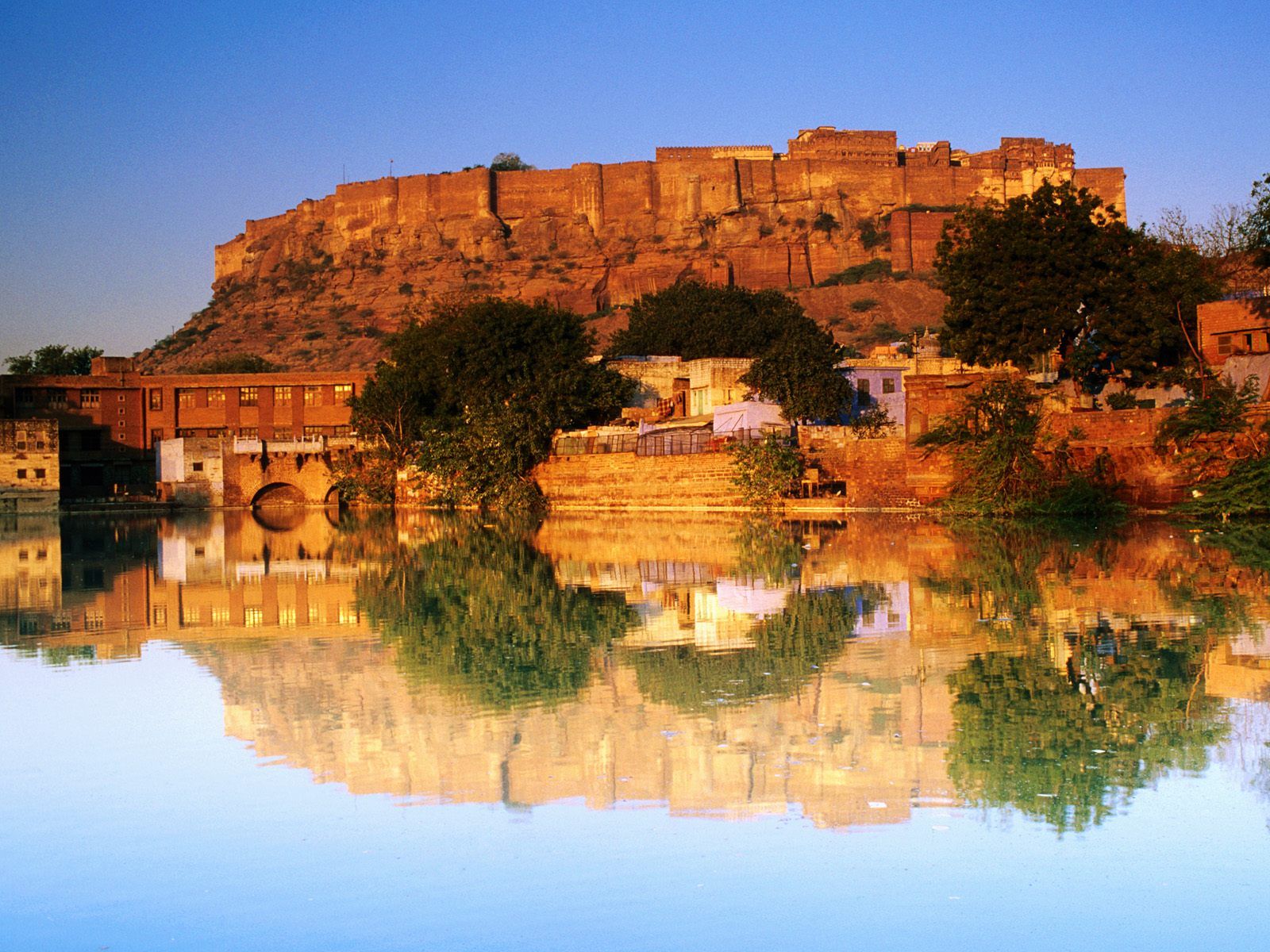 Fort Reflected Sunset India Wallpapers | HD Wallpapers