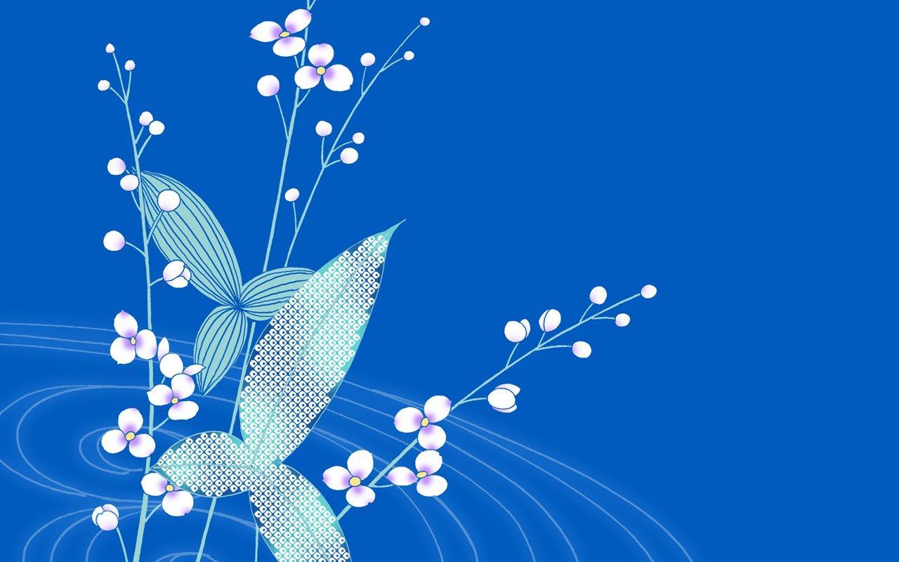 Blue Floral Wallpaper - Widescreen HD Wallpapers