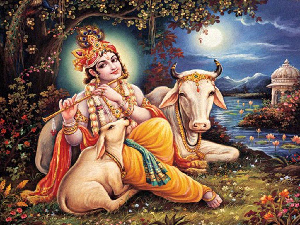 Download Lord Krishna And Cow Awesome Large Hindu God Wallpaper ...