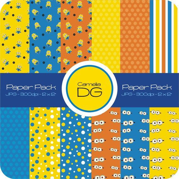 Minions Paper Pack, DYN Background, Scrapbook paper on Etsy, £2.47 ...