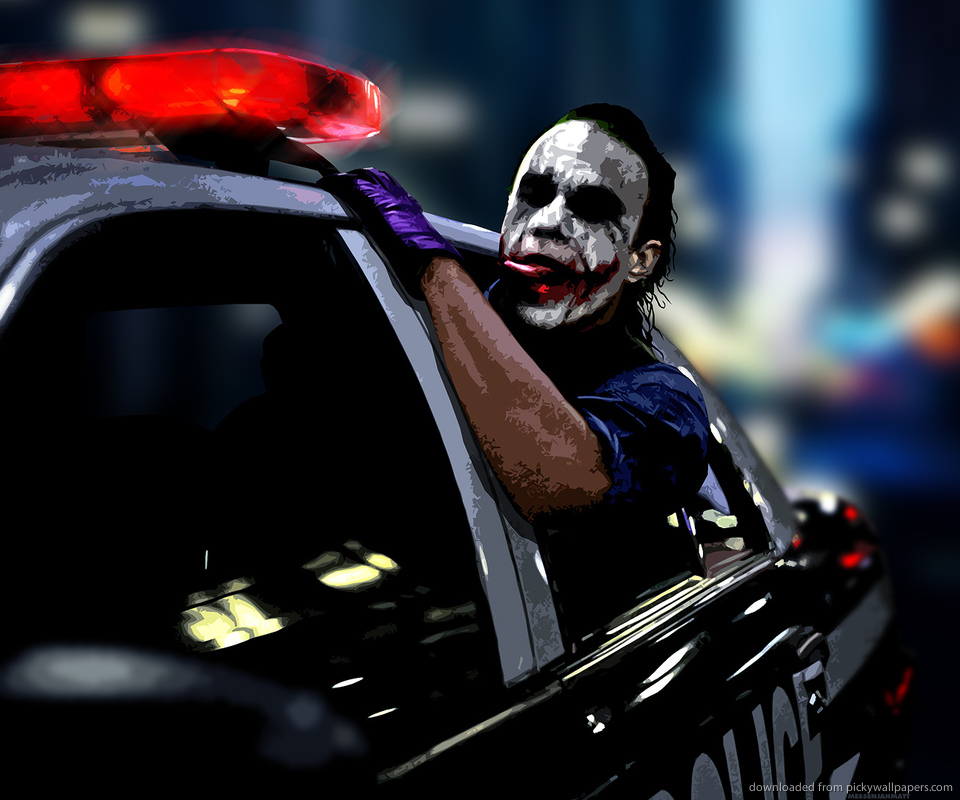 Download Joker Driving In A Police Car Wallpaper For Samsung Epic