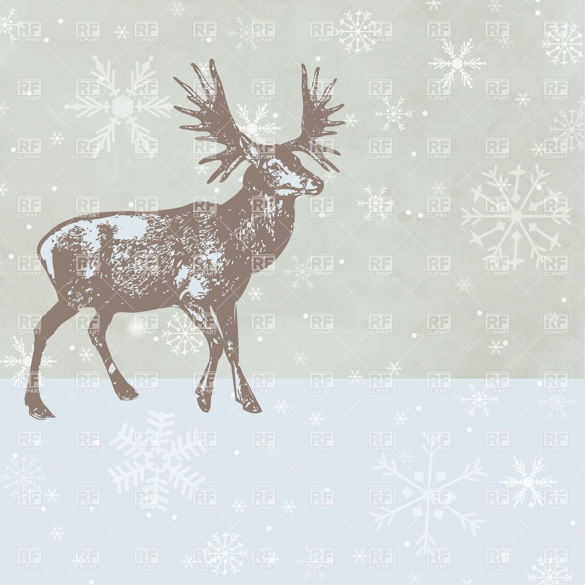 Christmas deer on winter background, 21961, Plants and Animals ...