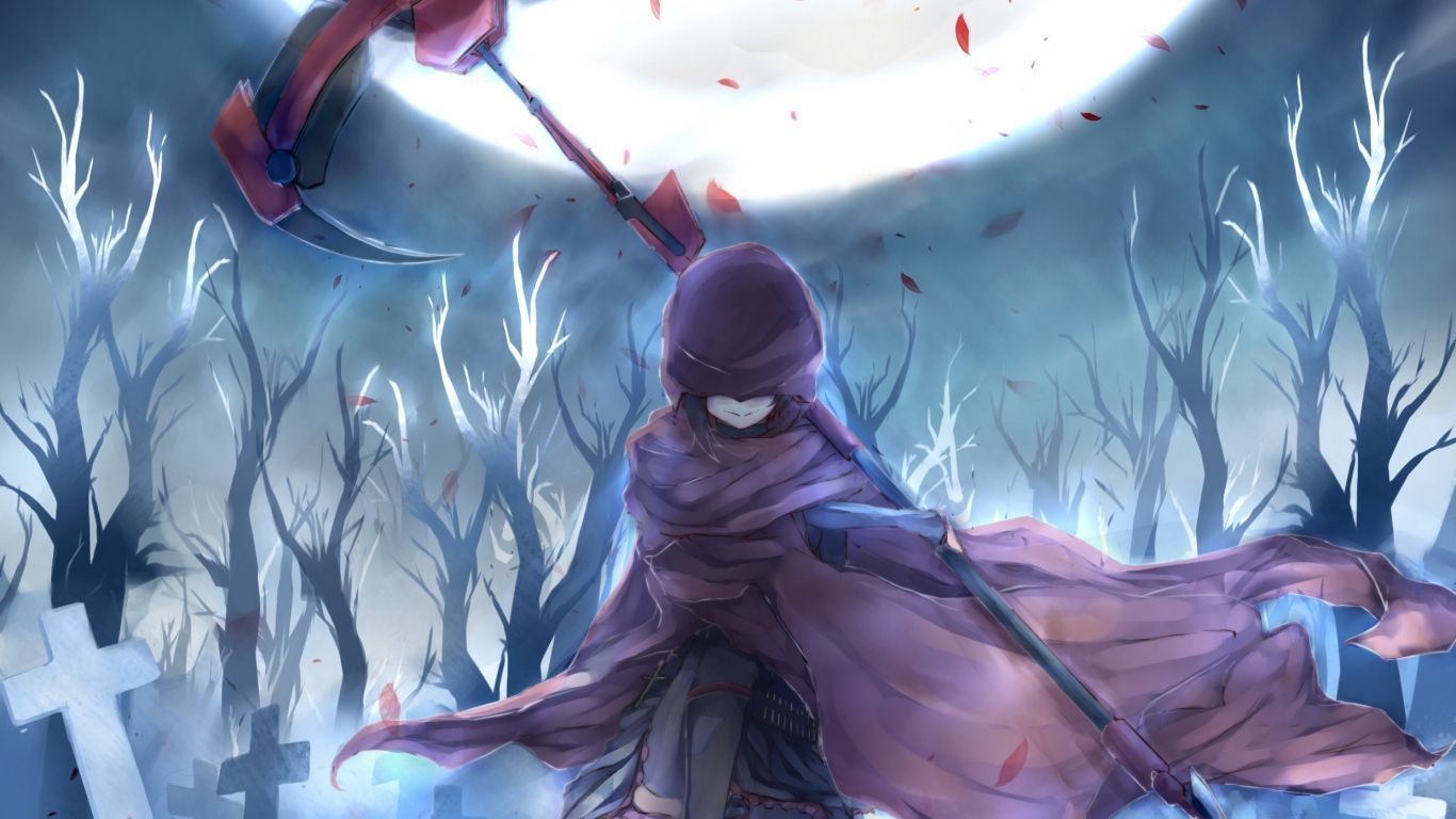 Download Wallpaper 1366x768 Ruby, Rwby, Anime, Drawing, Cape ...