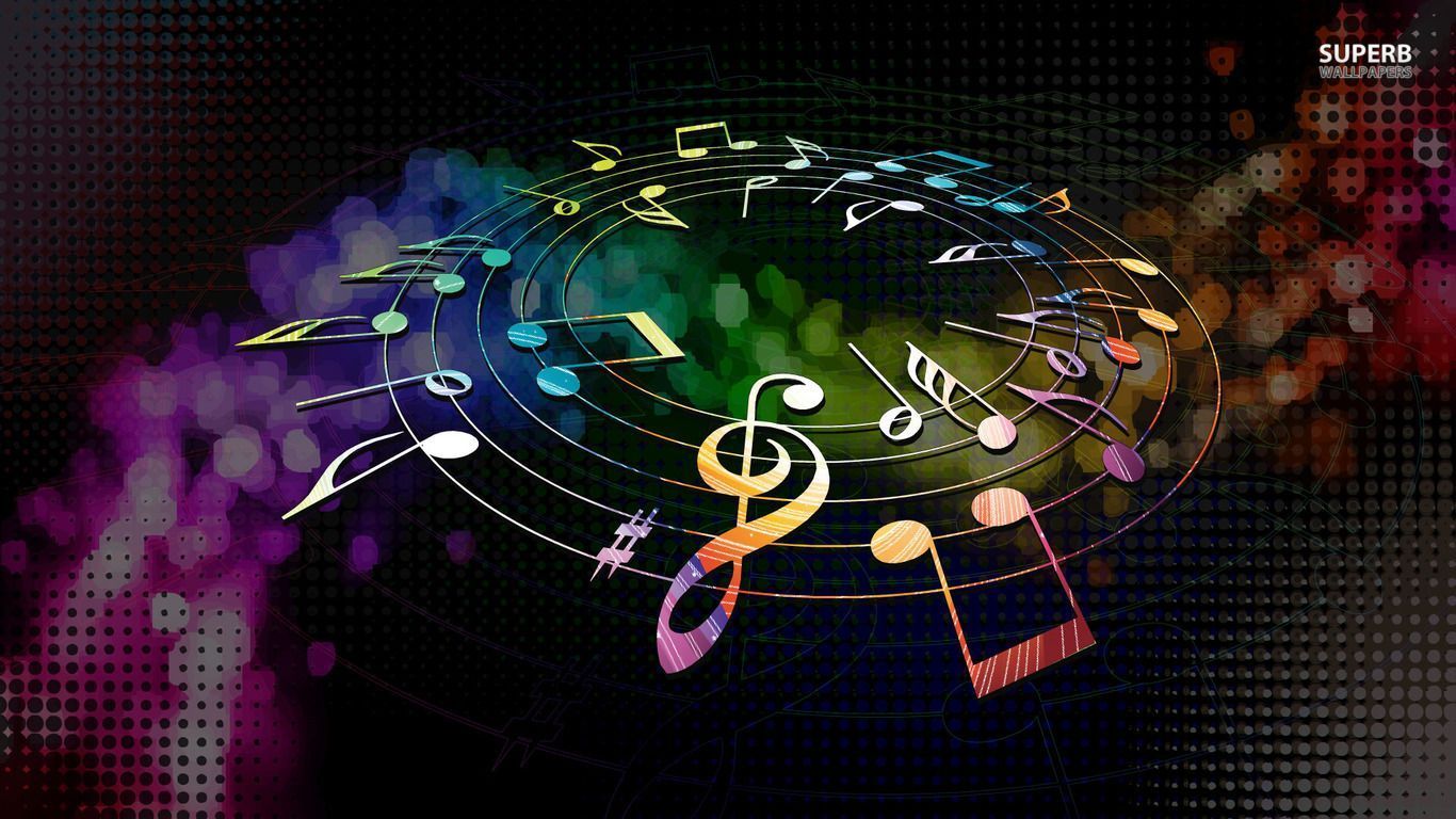 Colorful musical notes wallpaper - Music wallpapers - #19434